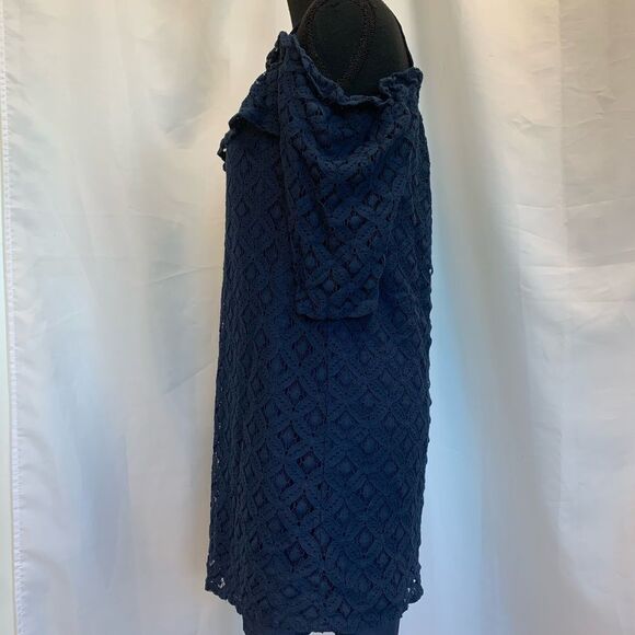 Bcbgeneration navy blue lace off shoulder mini dress Sz S - Picture 5 of 14